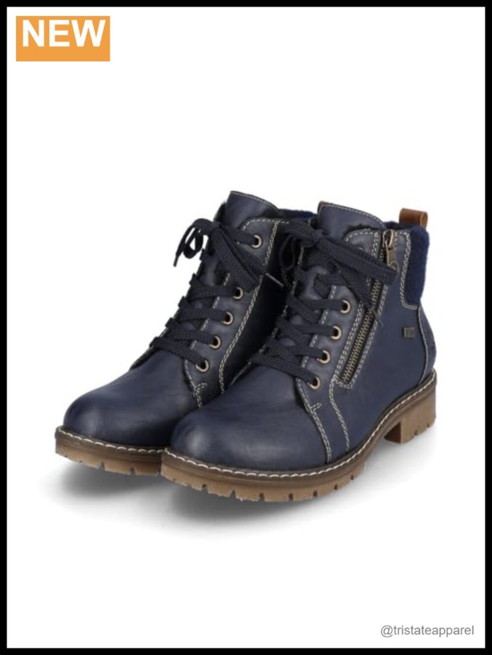 Women's Synthetic Leather Mid-Calf Zip Boots Winter Low Heel Work Boots Grey